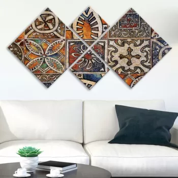 Set 4 tablouri decorative, 4MDF332685647, MDF, Imprimat UV, Multicolor imagine