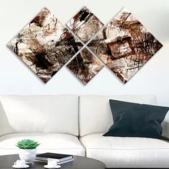 Set 4 tablouri decorative, 4MDF3332230, MDF, Imprimat UV, Multicolor imagine