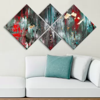 Set 4 tablouri decorative, 4MDF3418039, MDF, Imprimat UV, Multicolor imagine