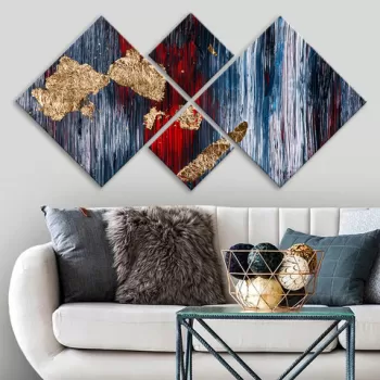 Set 4 tablouri decorative, 4MDF3418048, MDF, Imprimat UV, Multicolor imagine