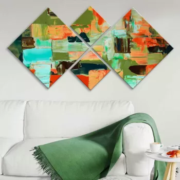 Set 4 tablouri decorative, 4MDF3418090, MDF, Imprimat UV, Multicolor imagine