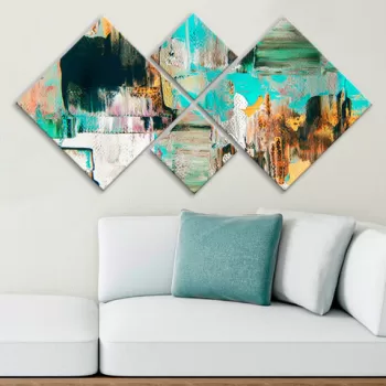 Set 4 tablouri decorative, 4MDF3474212, MDF, Imprimat UV, Multicolor imagine