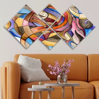 Set 4 tablouri decorative, 4MDF349797698, MDF, Imprimat UV, Multicolor imagine