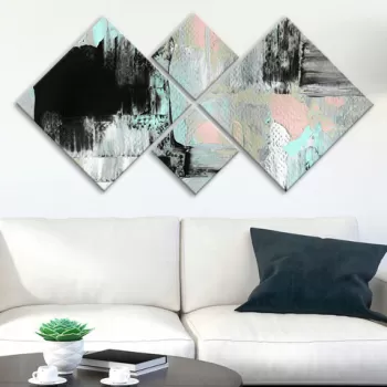 Set 4 tablouri decorative, 4MDF3515471, MDF, Imprimat UV, Multicolor imagine