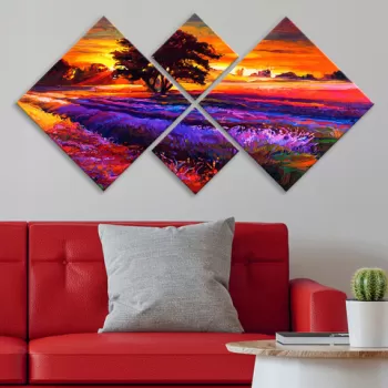 Set 4 tablouri decorative, 4MDF35492143, MDF, Imprimat UV, Multicolor imagine