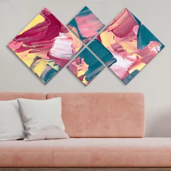 Set 4 tablouri decorative, 4MDF3577062, MDF, Imprimat UV, Multicolor imagine