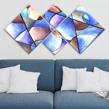 Set 4 tablouri decorative, 4MDF358059629, MDF, Imprimat UV, Multicolor imagine