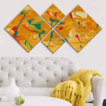 Set 4 tablouri decorative, 4MDF3582425, MDF, Imprimat UV, Multicolor imagine