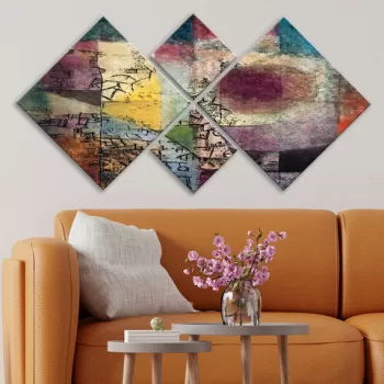 Set 4 tablouri decorative, 4MDF3586209, MDF, Imprimat UV, Multicolor imagine