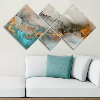 Set 4 tablouri decorative, 4MDF368235464, MDF, Imprimat UV, Multicolor imagine