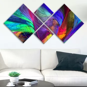 Set 4 tablouri decorative, 4MDF376925791, MDF, Imprimat UV, Multicolor imagine