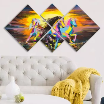 Set 4 tablouri decorative, 4MDF378518413, MDF, Imprimat UV, Multicolor imagine