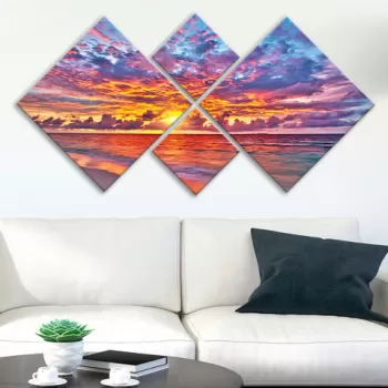 Set 4 tablouri decorative, 4MDF387692950, MDF, Imprimat UV, Multicolor imagine