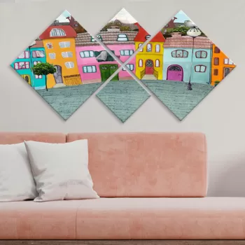 Set 4 tablouri decorative, 4MDF39302959, MDF, Imprimat UV, Multicolor imagine