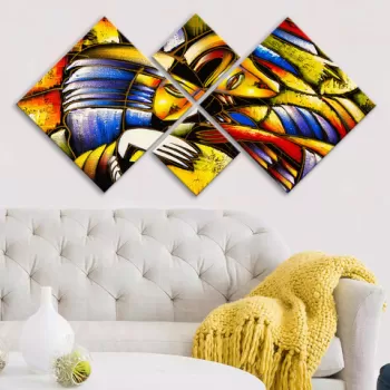 Set 4 tablouri decorative, 4MDF400017166, MDF, Imprimat UV, Multicolor imagine