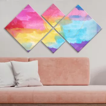 Set 4 tablouri decorative, 4MDF41137465, MDF, Imprimat UV, Multicolor imagine