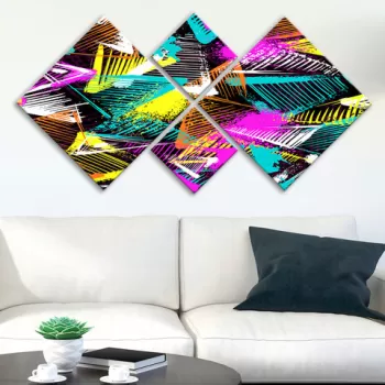 Set 4 tablouri decorative, 4MDF411720004, MDF, Imprimat UV, Multicolor imagine