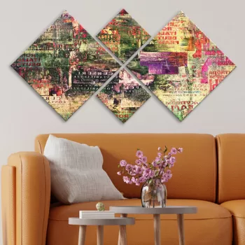 Set 4 tablouri decorative, 4MDF4178521, MDF, Imprimat UV, Multicolor imagine