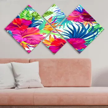 Set 4 tablouri decorative, 4MDF422714032, MDF, Imprimat UV, Multicolor imagine