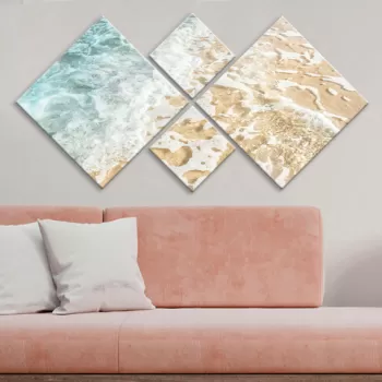 Set 4 tablouri decorative, 4MDF424710, MDF, Imprimat UV, Multicolor imagine