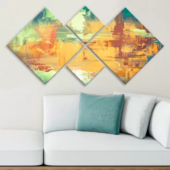 Set 4 tablouri decorative, 4MDF433209355, MDF, Imprimat UV, Multicolor imagine