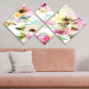 Set 4 tablouri decorative, 4MDF440209549, MDF, Imprimat UV, Multicolor imagine