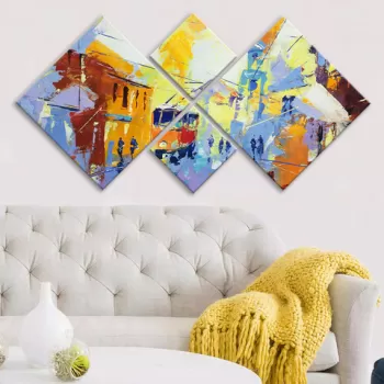 Set 4 tablouri decorative, 4MDF446402158, MDF, Imprimat UV, Multicolor imagine
