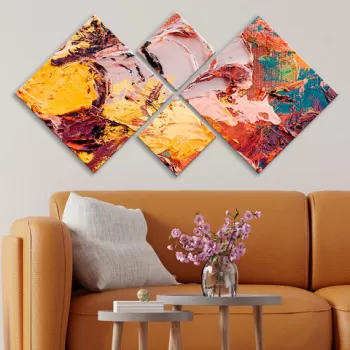 Set 4 tablouri decorative, 4MDF447918844, MDF, Imprimat UV, Multicolor imagine