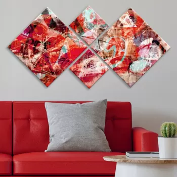 Set 4 tablouri decorative, 4MDF46234342, MDF, Imprimat UV, Multicolor imagine
