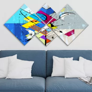 Set 4 tablouri decorative, 4MDF464777969, MDF, Imprimat UV, Multicolor imagine