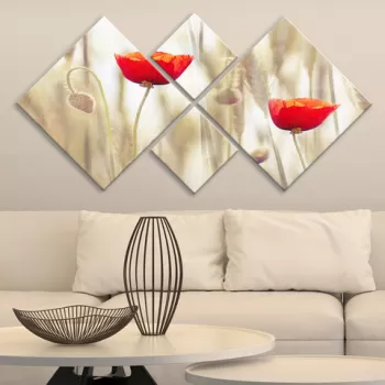 Set 4 tablouri decorative, 4MDF4777109, MDF, Imprimat UV, Multicolor imagine