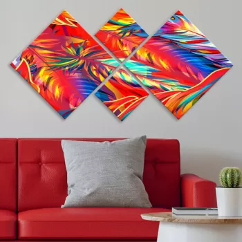 Set 4 tablouri decorative, 4MDF5244905, MDF, Imprimat UV, Multicolor imagine