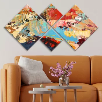 Set 4 tablouri decorative, 4MDF533438770, MDF, Imprimat UV, Multicolor imagine
