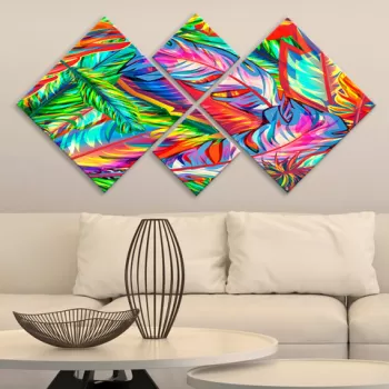 Set 4 tablouri decorative, 4MDF5466131, MDF, Imprimat UV, Multicolor imagine