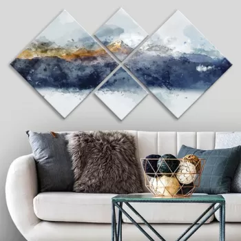 Set 4 tablouri decorative, 4MDF549919111, MDF, Imprimat UV, Multicolor imagine