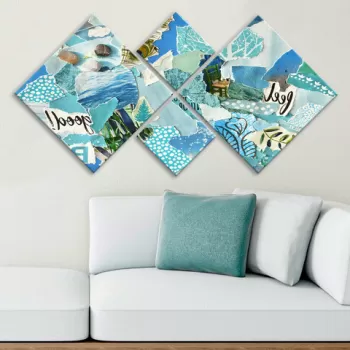 Set 4 tablouri decorative, 4MDF556562842, MDF, Imprimat UV, Multicolor imagine