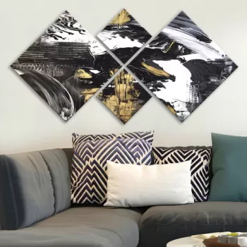 Set 4 tablouri decorative, 4MDF556580221, MDF, Imprimat UV, Multicolor imagine