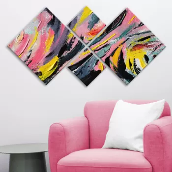 Set 4 tablouri decorative, 4MDF557030428, MDF, Imprimat UV, Multicolor imagine