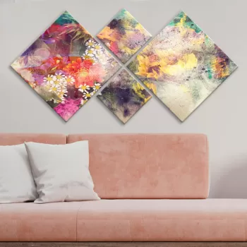 Set 4 tablouri decorative, 4MDF559168150, MDF, Imprimat UV, Multicolor imagine