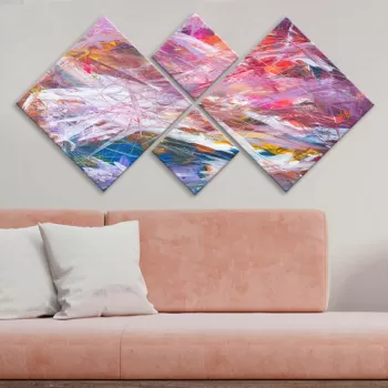 Set 4 tablouri decorative, 4MDF560238, MDF, Imprimat UV, Multicolor imagine