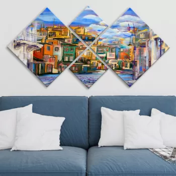 Set 4 tablouri decorative, 4MDF565267402, MDF, Imprimat UV, Multicolor imagine