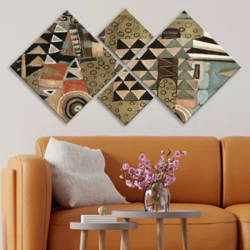 Set 4 tablouri decorative, 4MDF56731096, MDF, Imprimat UV, Multicolor imagine