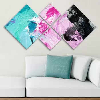 Set 4 tablouri decorative, 4MDF576297, MDF, Imprimat UV, Multicolor imagine