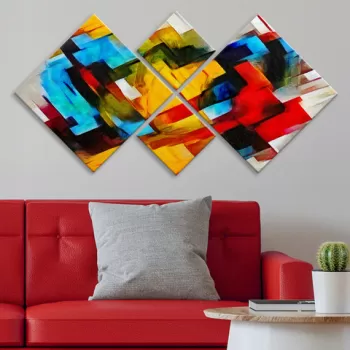 Set 4 tablouri decorative, 4MDF579705967, MDF, Imprimat UV, Multicolor imagine