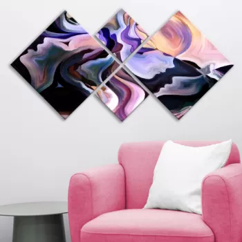 Set 4 tablouri decorative, 4MDF5817533, MDF, Imprimat UV, Multicolor imagine