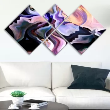 Set 4 tablouri decorative, 4MDF58175339, MDF, Imprimat UV, Multicolor imagine