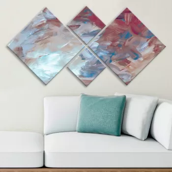 Set 4 tablouri decorative, 4MDF583684, MDF, Imprimat UV, Multicolor imagine