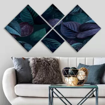 Set 4 tablouri decorative, 4MDF587649, MDF, Imprimat UV, Multicolor imagine