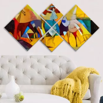 Set 4 tablouri decorative, 4MDF588081758, MDF, Imprimat UV, Multicolor imagine