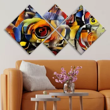 Set 4 tablouri decorative, 4MDF589579217, MDF, Imprimat UV, Multicolor imagine